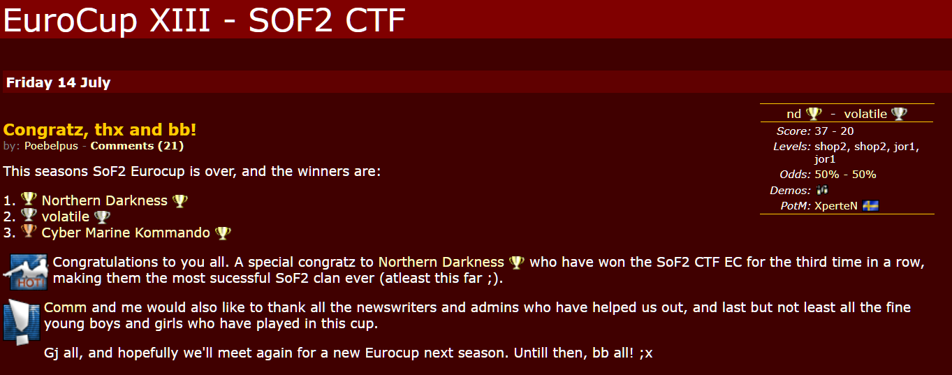 EuroCup CTF XIII - Northern Darkness