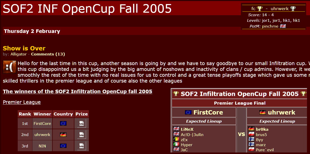 OpenCup INF 2005 - FirstCore Gaming