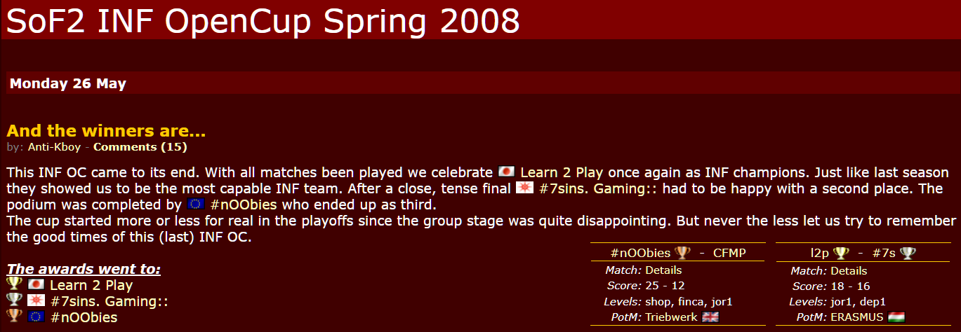 OpenCup INF 2008 - learn2play